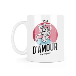 Mug céramique à message - Cadeau famille - Tata d'amour pour toujours