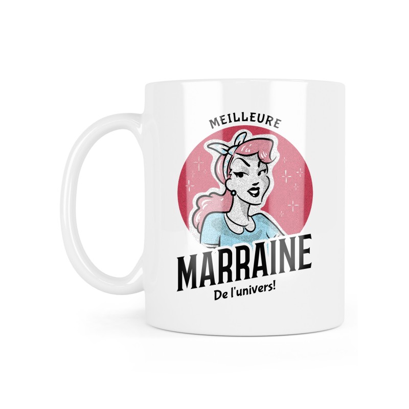 Mug céramique à message - Cadeau baptêmes - Meilleure marraine de l'univers