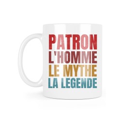 Mug céramique à message - Cadeau Métiers - Patron l'homme le mythe la légende nounou de l'univers