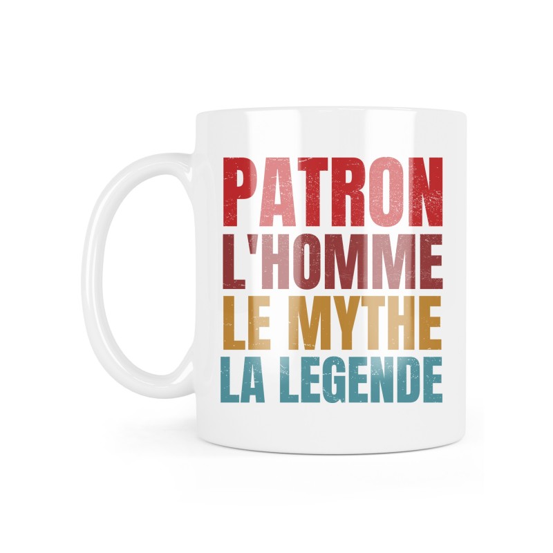 Mug céramique à message - Cadeau Métiers - Patron l'homme le mythe la légende nounou de l'univers