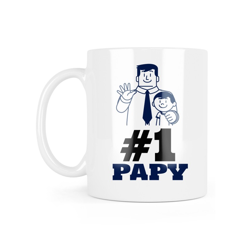 Mug céramique à message - Cadeau famille fête des grands pères - n°1 Papy