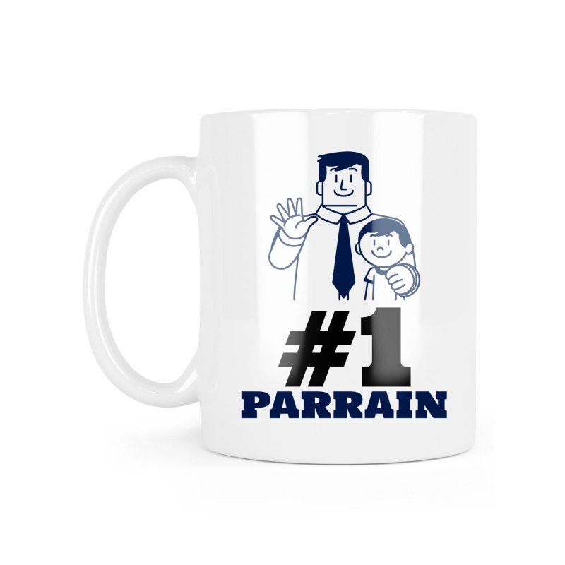 Mug céramique à message - Cadeau baptême - n°1 Parrain