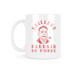 Mug céramique à message - Cadeau baptême - Meilleur Parrain du monde entier