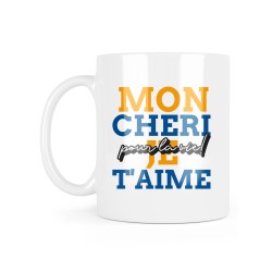 Mug céramique à message - Cadeau amour - Mon chéri je t'aime pour la vie