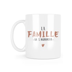 Mug céramique à message - Cadeau annonce naissance - La famille va s'agrandir