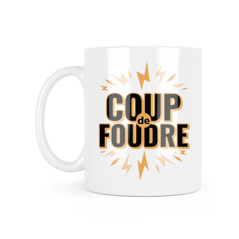 Mug céramique à message - Cadeau amour - Coup de foudre