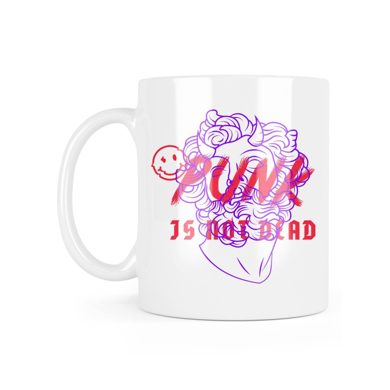 Mug céramique à message - Cadeau illustration - Punk is not dead