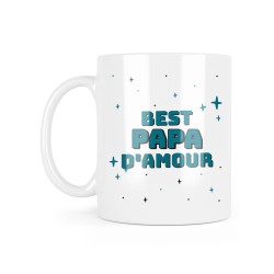 Mug céramique à message - Cadeau fête des pères - Best papa d'amour