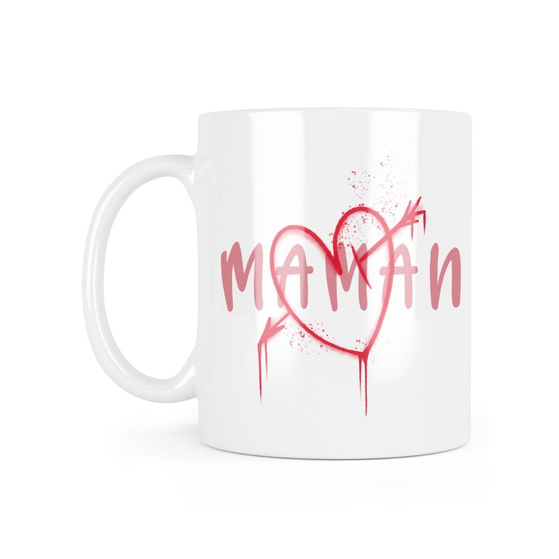 Mug céramique à message - Cadeau fête des mères - Maman coeur