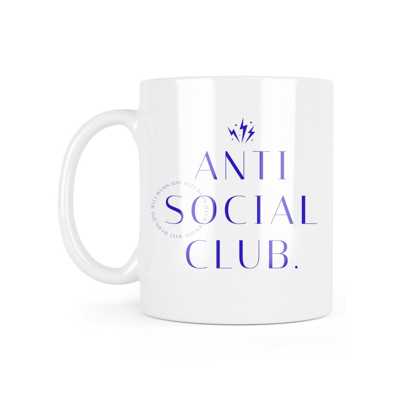 Mug céramique à message - Cadeau - Anti social club