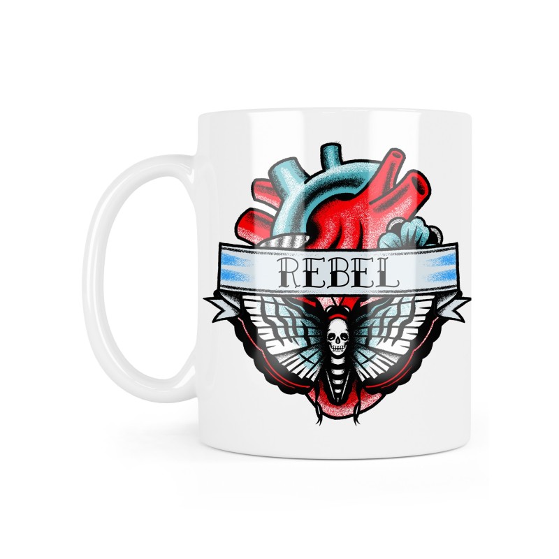 Mug céramique à message - Cadeau illustration - coeur Rebel