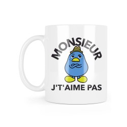 Mug céramique à message - Cadeau Humour - Monsieur j'taime pas