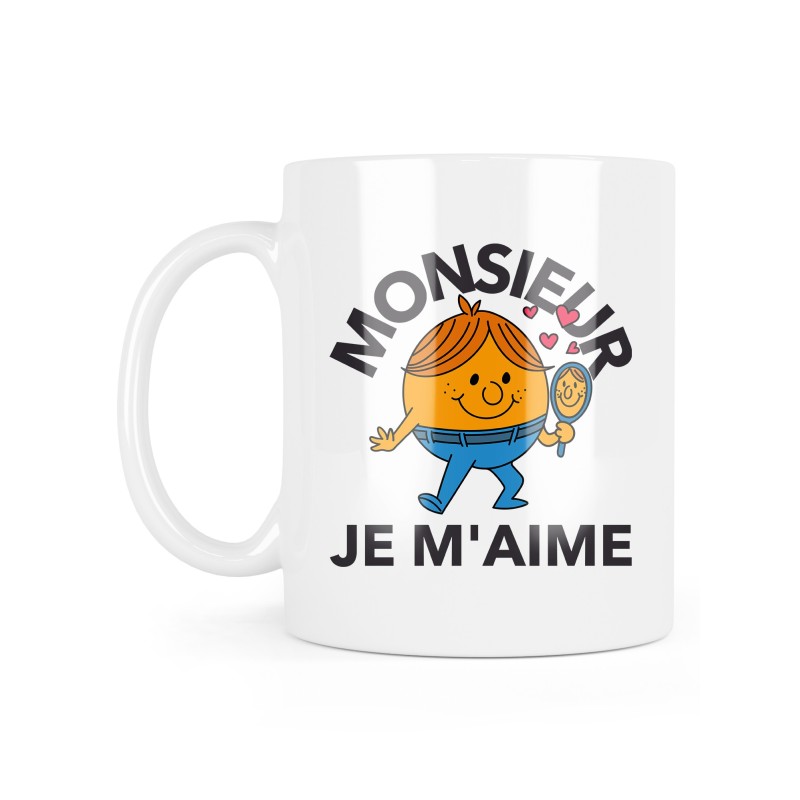 Mug céramique à message - Cadeau Humour - Monsieur je m'aime