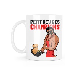 Mug céramique à message - Cadeau humour - Petit dej des champions