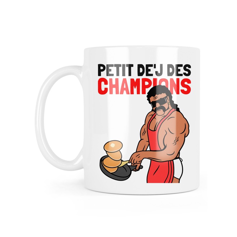 Mug céramique à message - Cadeau humour - Petit dej des champions