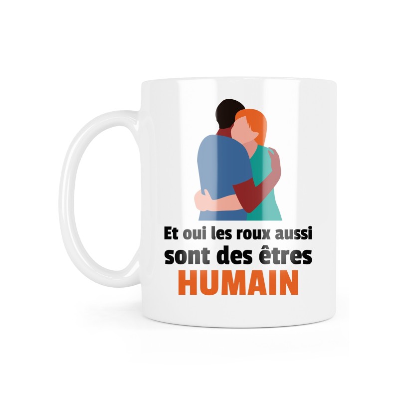 Mug céramique à message - Cadeau humour - Les roux aussi sont des êtres humain