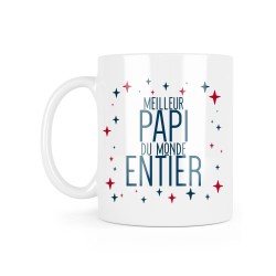 Mug céramique à message - Cadeau Fête des grands pères - Meilleur Papi du monde entier