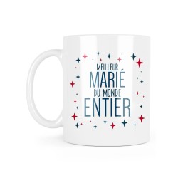Mug céramique à message - Cadeau mariage - Meilleur marié du monde entier