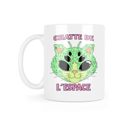 Mug céramique à message - Cadeau humour - Chatte de l'espace
