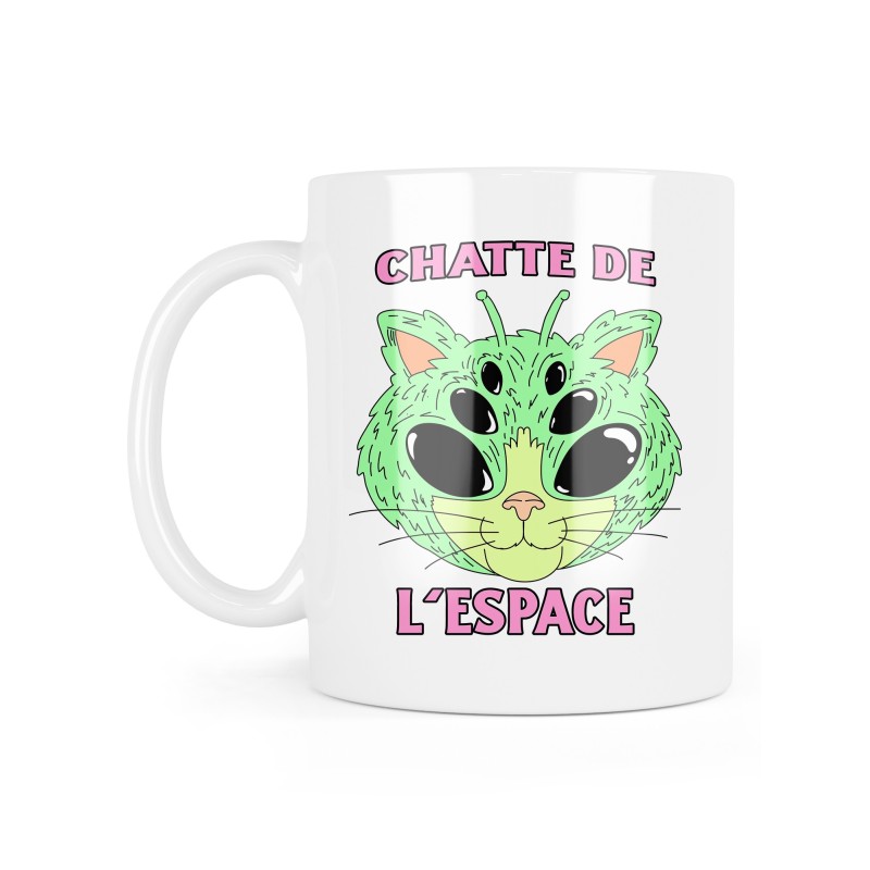 Mug céramique à message - Cadeau humour - Chatte de l'espace