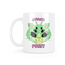 Mug céramique à message - Cadeau humour psychédélique - Space pussy