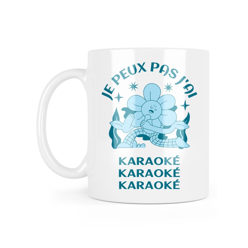 Mug céramique à message - Cadeau loisir - Je peux pas j'ai karaoké
