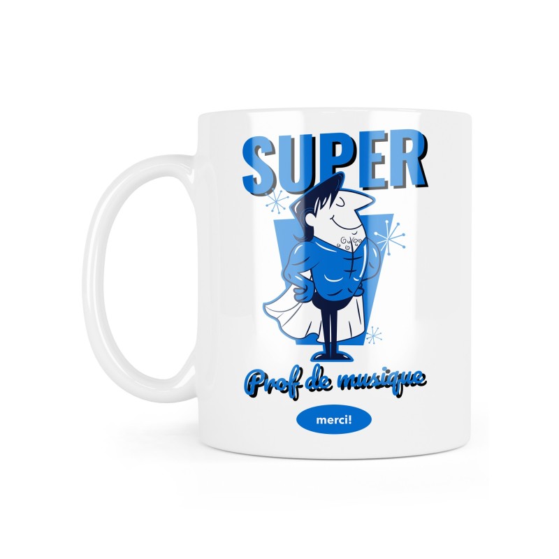 Mug céramique à message - Cadeau métiers - Super prof de musique merci