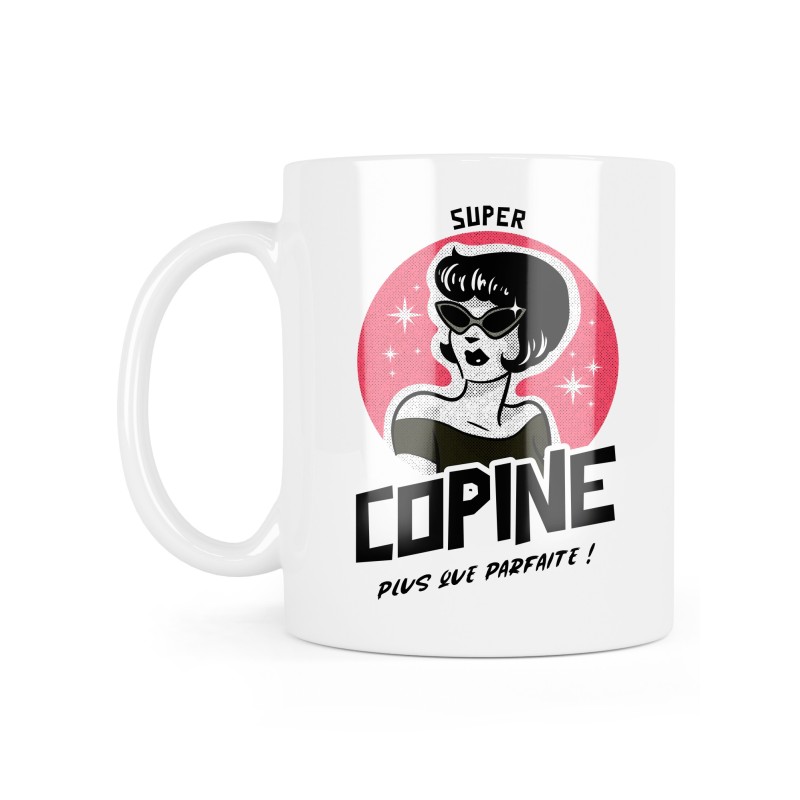 Mug céramique à message - Cadeau amour  amitié- Super copine plus que parfaite