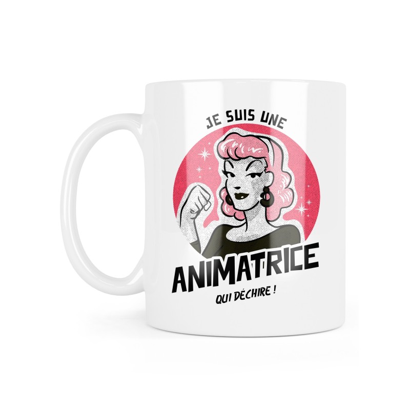 Mug céramique à message - Cadeau métiers - Je suis une animatrice qui déchiire