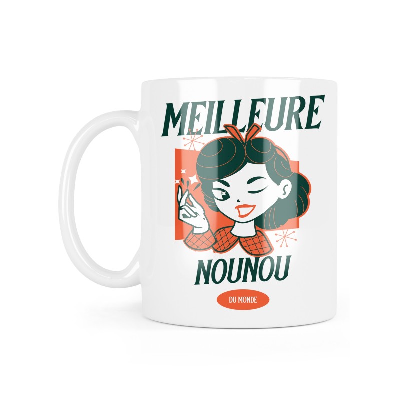 Mug céramique à message - Cadeau métiers - Meilleure nounou du monde