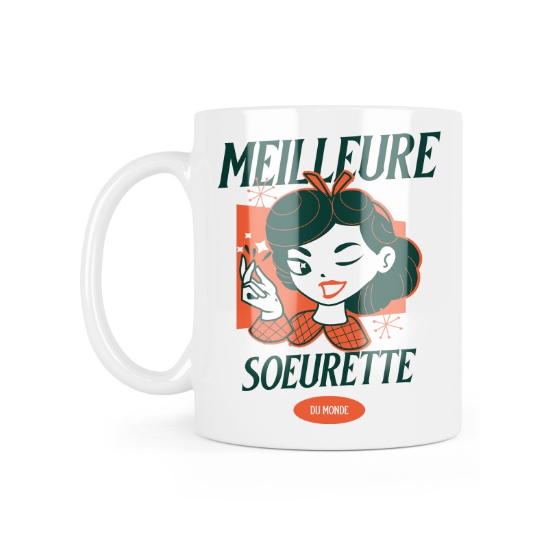 Mug céramique à message - Cadeau famille - Meilleure soeurette du monde