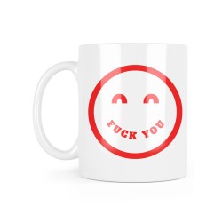 Mug céramique à message - Cadeau humour - Smiley Fuck you