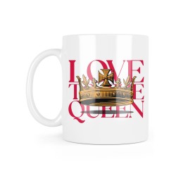Mug céramique à message - Cadeau célébrité - love queen reine Elisabeth 2