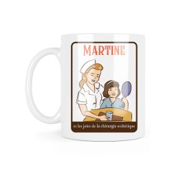 Mug céramique à message - Cadeau illustration humour - Martine et les joies de la chirurgie esthétique