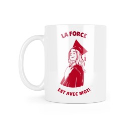 Mug céramique à message - Cadeau diplôme - La force est avec moi