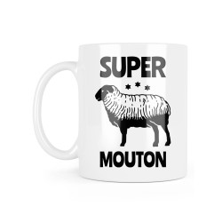 Mug céramique à message - Cadeau humour - Super mouton