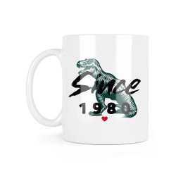 Mug céramique à message - Cadeau humour anniversaire - Dinosaure 1980