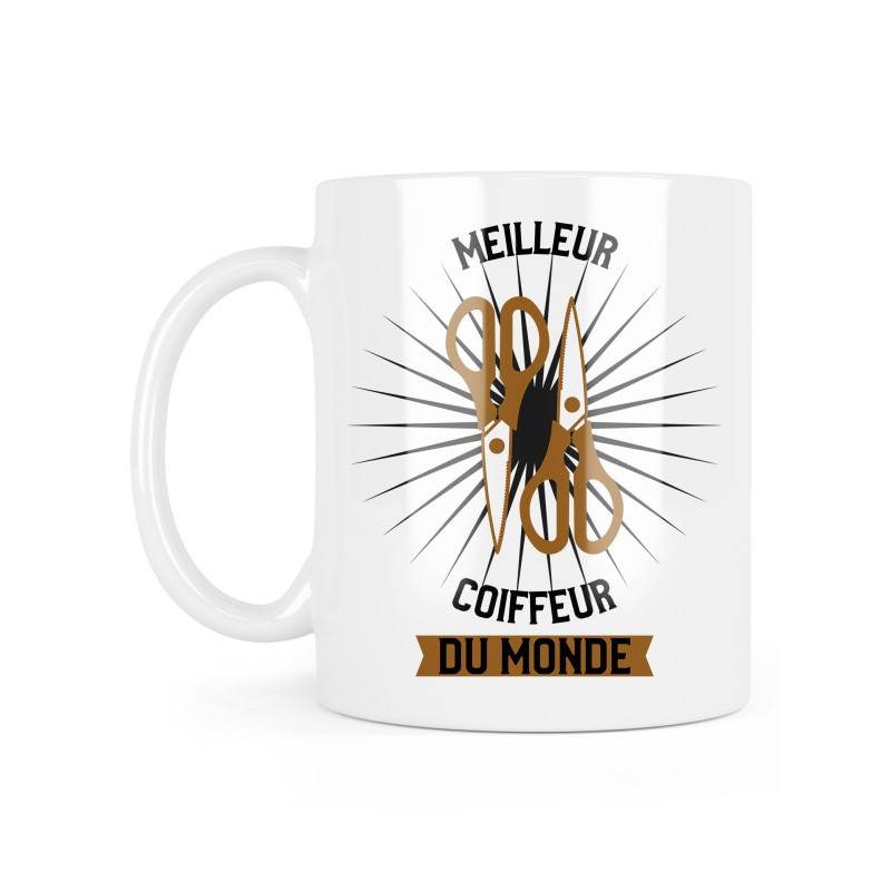 Mug céramique à message - Cadeau métiers - Meilleur coiffeur du monde