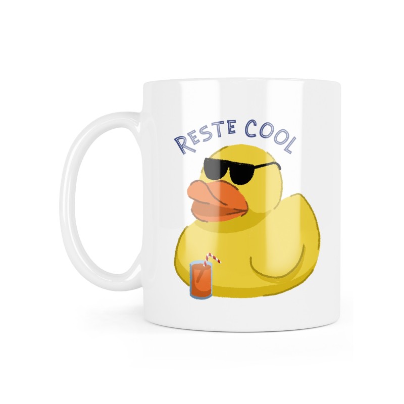 Mug céramique à message - Cadeau Humour - Canard Reste cool