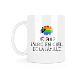 Mug céramique à message - Cadeau illustration - Je suis l'arc en ciel de la famille
