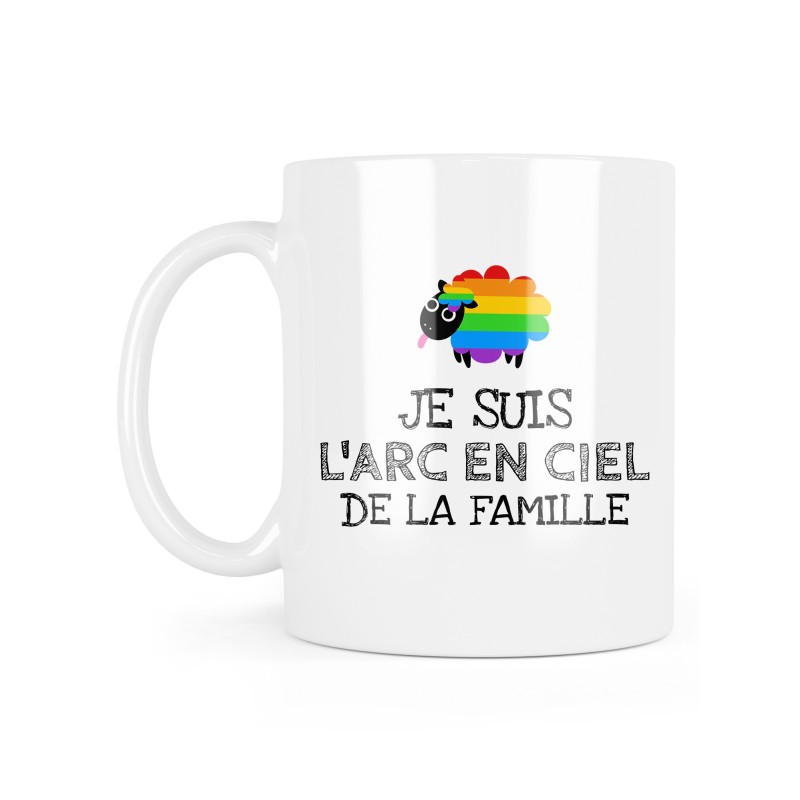Mug céramique à message - Cadeau illustration - Je suis l'arc en ciel de la famille