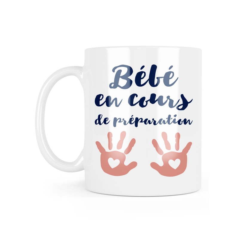 Mug céramique à message - Cadeau annonce naissance - Bébé en cours de préparation