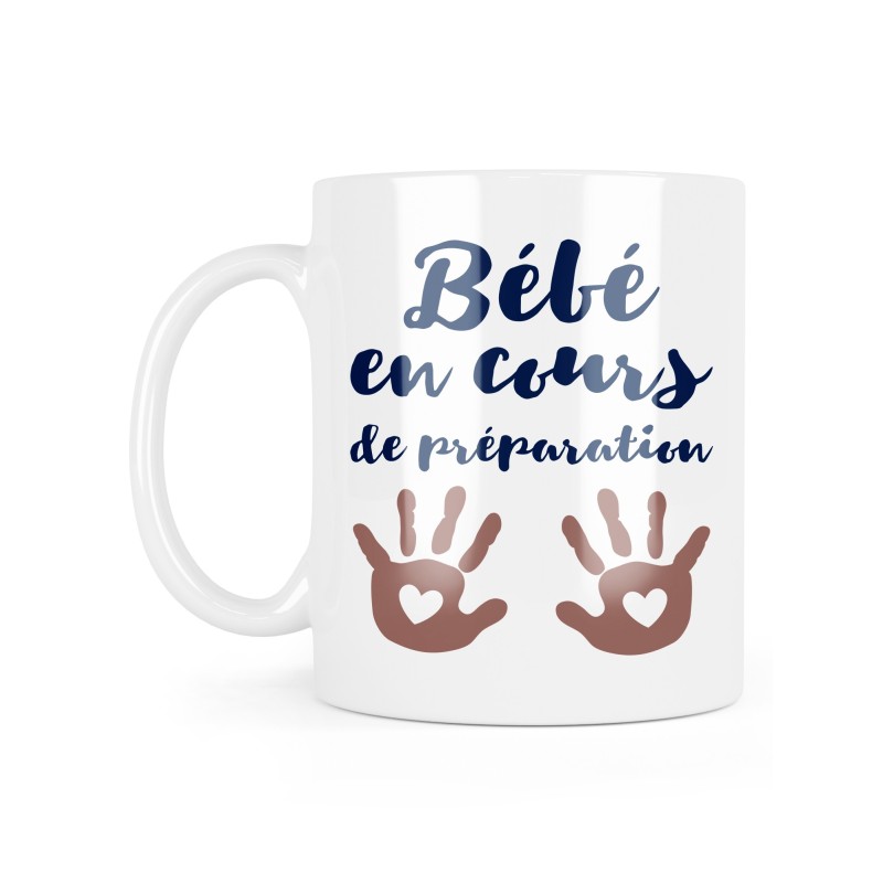 Mug céramique à message - Cadeau annonce naissance - Bébé en cours de préparation