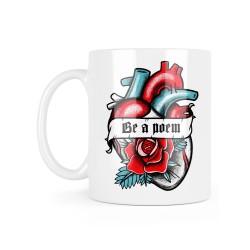 Mug céramique à message - Cadeau illustration - Coeur Be a poem