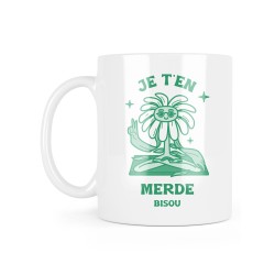 Mug céramique à message - Cadeau humour - je t'en merde bisou