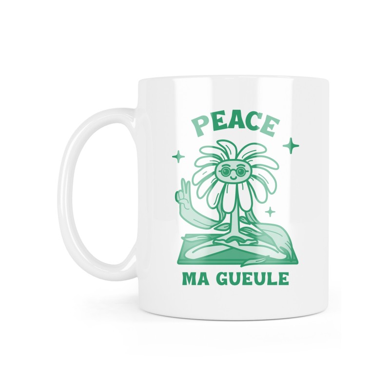 Mug céramique à message - Cadeau humour - Peace ma gueule