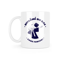 Mug céramique à message - Cadeau Diplôme - Diplômé du bac sans forcer