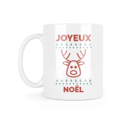 Mug céramique à message - Cadeau noël - cerf Joyeux noël