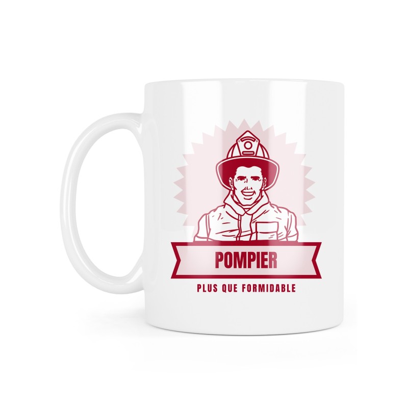 Mug céramique à message - Cadeau métiers - Pompier plus formidable