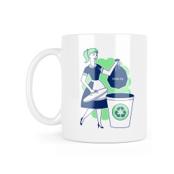 Mug céramique à message - Cadeau humour célibataire - Poubelle mon ex